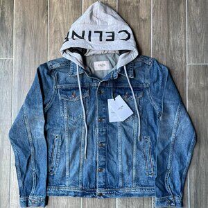 Small Celine Men's Trucker Jacket Hood Wash Denim